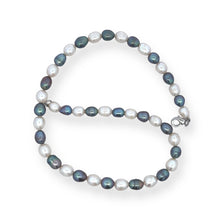 Chic Two-Tone June Birthstone Plain Pearl Necklace