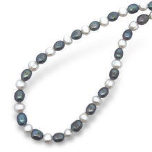 Timeless Two-Tone White and Grey Plain Pearl Necklace