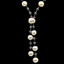 Classic Plain Pearl Lariat Station Necklace