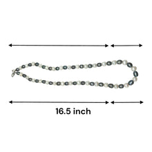 Classic White & Grey Smooth Button Pearl Necklace