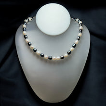 Classic Two-Tone Plain Pearl June Birthstone Necklace