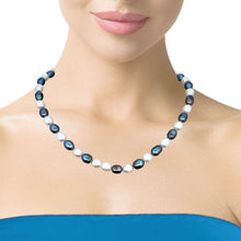 Classic Two-Tone Plain Pearl June Birthstone Necklace