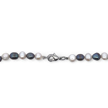 Chic Two-Tone Plain Pearl Birthstone Necklace