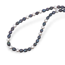 Chic Two-Tone Plain Pearl Birthstone Necklace