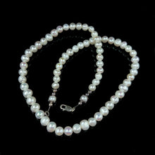 Chic White Plain Pearl Birthstone Necklace