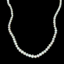 Chic White Plain Pearl Birthstone Necklace