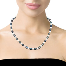 Classic White & Grey Smooth Button Pearl Necklace