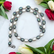 Pearl White & Grey Classic June Birthstone Plain Necklace