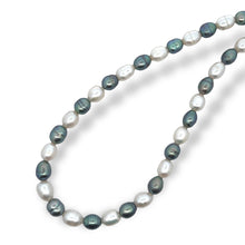 Pearl White & Grey Classic June Birthstone Plain Necklace