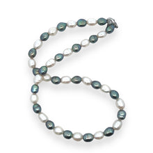 Pearl White & Grey Classic June Birthstone Plain Necklace