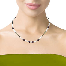 Natural Garnet, Multi Tourmaline & Classic Pearl Necklace