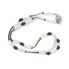 Natural Garnet, Multi Tourmaline & Classic Pearl Necklace