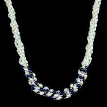 Multi Layered Classic Pearl with Lapis Lazuli Necklace