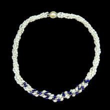 Multi Layered Classic Pearl with Lapis Lazuli Necklace