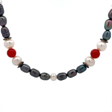 Pearl Classic Plain with Coral Handmade Necklace