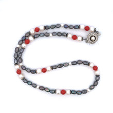 Pearl Classic Plain with Coral Handmade Necklace