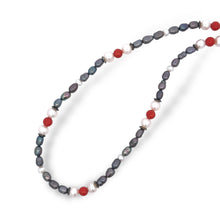 Pearl Classic Plain with Coral Handmade Necklace