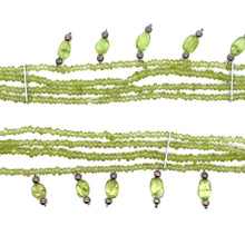 Natural Peridot Multi Layered Station Style Beads Necklace