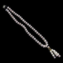 Classic Plain Pearl Triple Embellished Lariat Necklace