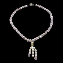 Classic Plain Pearl Triple Embellished Lariat Necklace