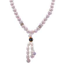 Classic Plain Pearl Triple Embellished Lariat Necklace