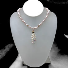 Classic Plain Pearl Triple Embellished Lariat Necklace