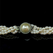 Pearl Multi Layered with Lapis Ball Twisted Beads Necklace