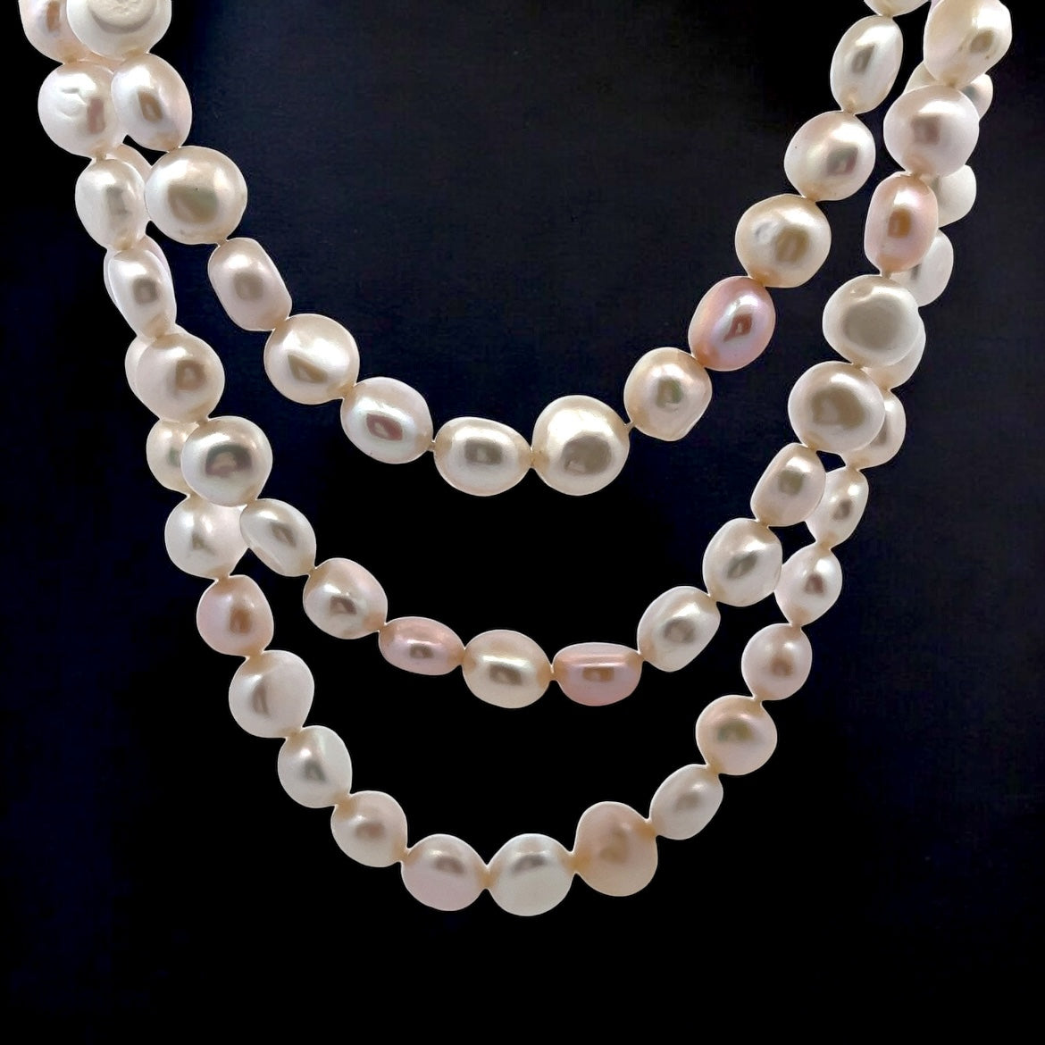 Classic Multi layered Plain Pearl Necklace