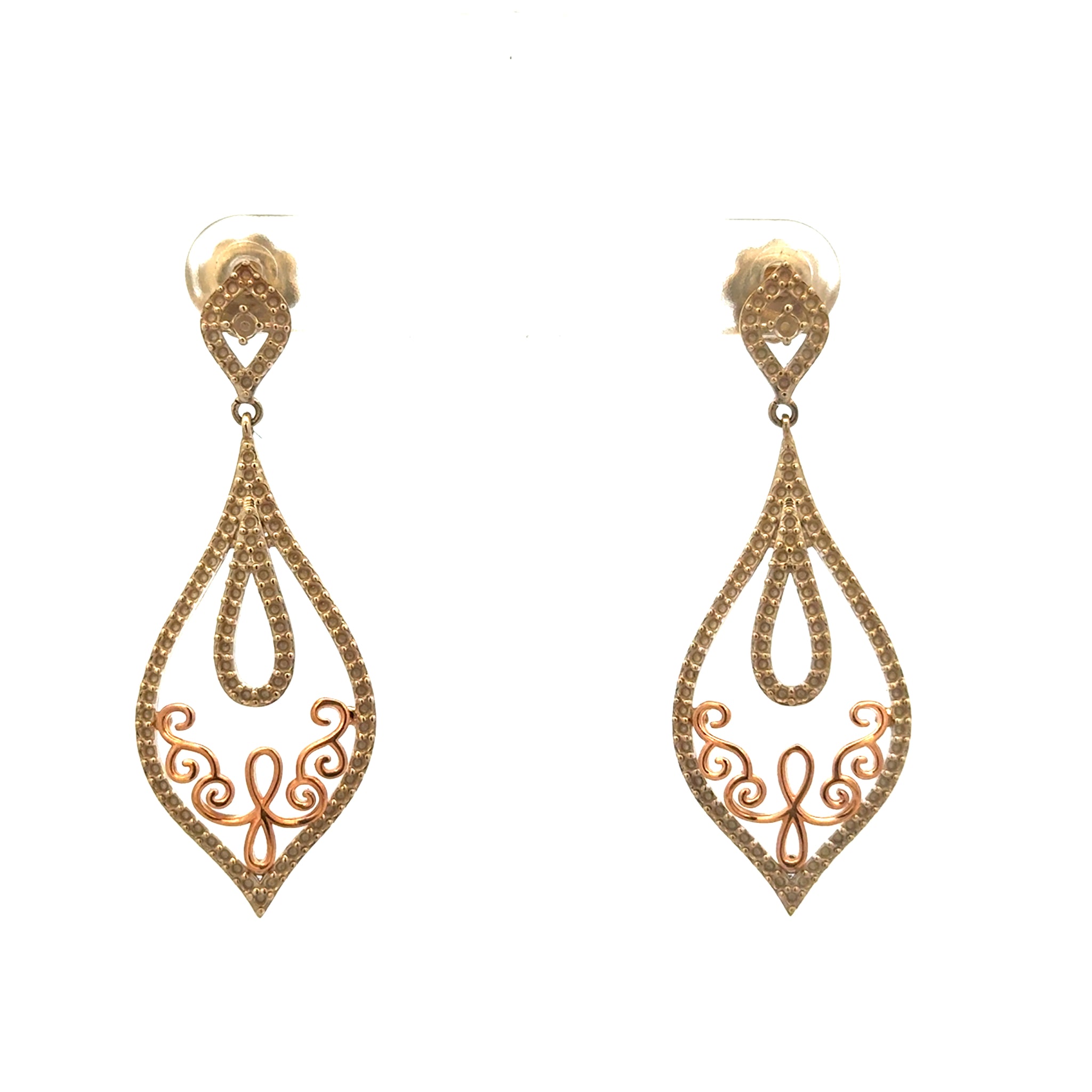 18K Yellow Gold Vintage Inspired Earring Mounting