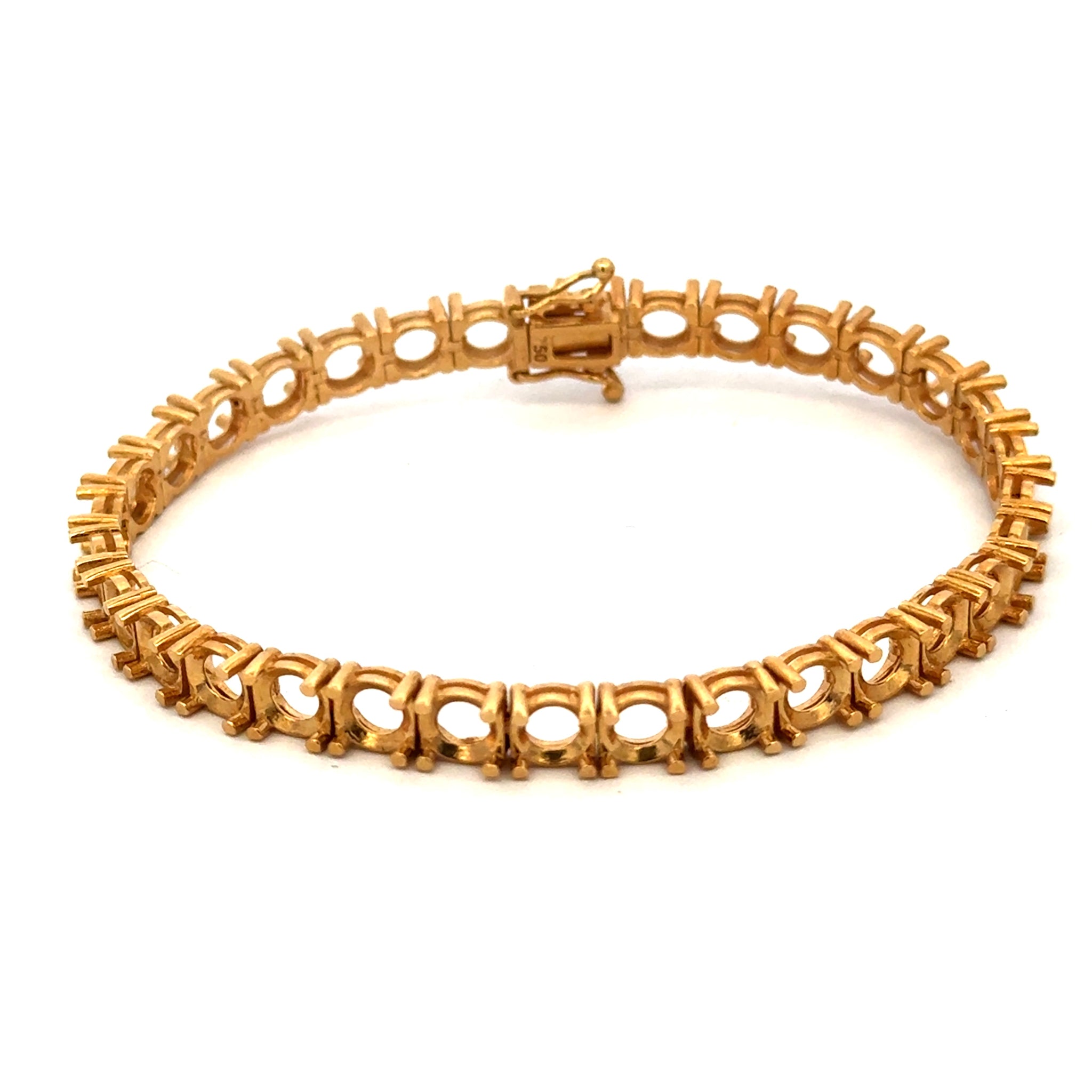 18K Yellow Gold Bracelet Tennis Mounting