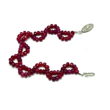 Ruby Natural Rondelle Facet Beaded Precious Gemstone Bracelet