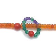 Mix Natural Semiprecious Stone with Smooth Coral Beads Bracelet