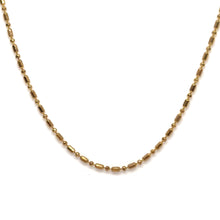 Yellow Gold Plated Sausage Bead-Bar Chain Necklace – Versatile Fashion Unisex Jewelry