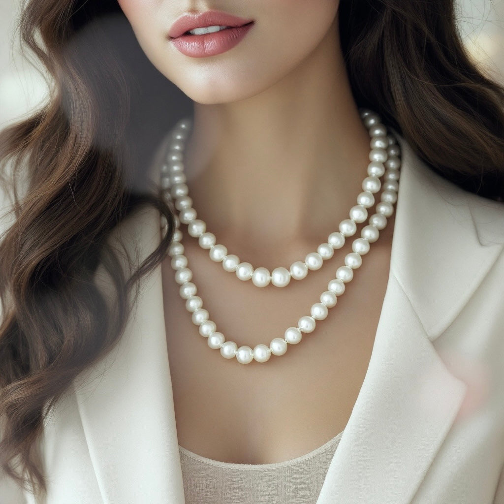 Handmade Simulated Imitation Pearls 32" Opera Necklace Elegant Gift for Her Jewellery Collection