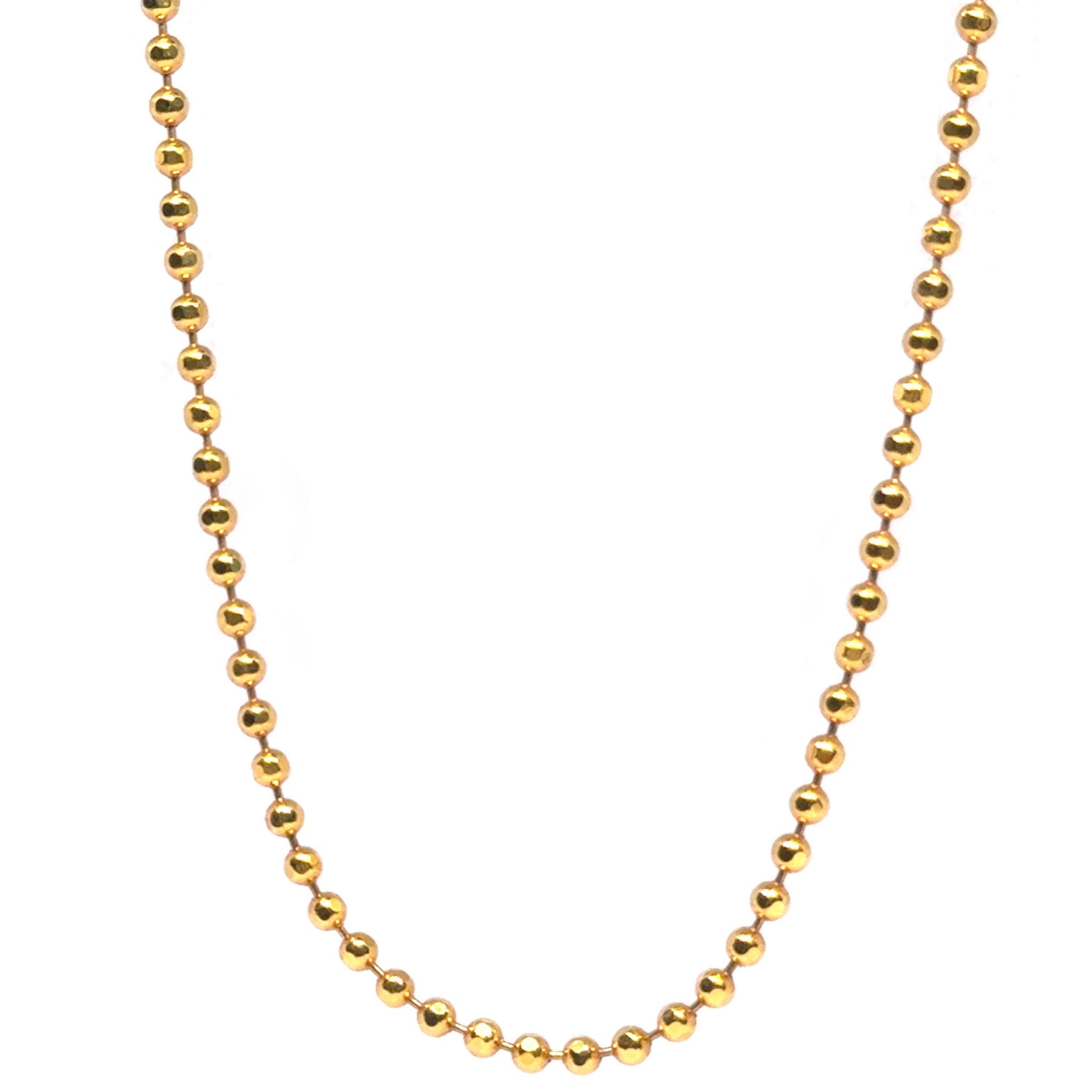 Gold Plated Ball Yellow Tone Hammered Mardi Gras Chain Necklace – Bold Textured Chain for Modern Looks