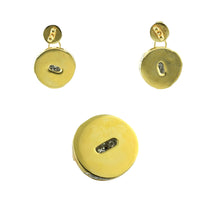 18K Yellow Gold Pendant Earring with Diamond & Green Tourmaline Natural Gemstones Hoop Wheel Style Jewellery Set