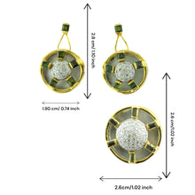18K Yellow Gold Pendant Earring with Diamond & Green Tourmaline Natural Gemstones Hoop Wheel Style Jewellery Set