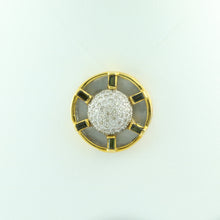 18K Yellow Gold Pendant Earring with Diamond & Green Tourmaline Natural Gemstones Hoop Wheel Style Jewellery Set