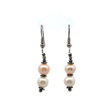 Multi Pearl 7.5mm Round Plain Dangle Gemstone Earrings