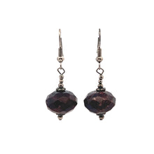 Bloodstone 14x9mm Rondelle Facet Dangle Gemstone Earrings