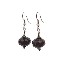 Bloodstone 14x9mm Rondelle Facet Dangle Gemstone Earrings