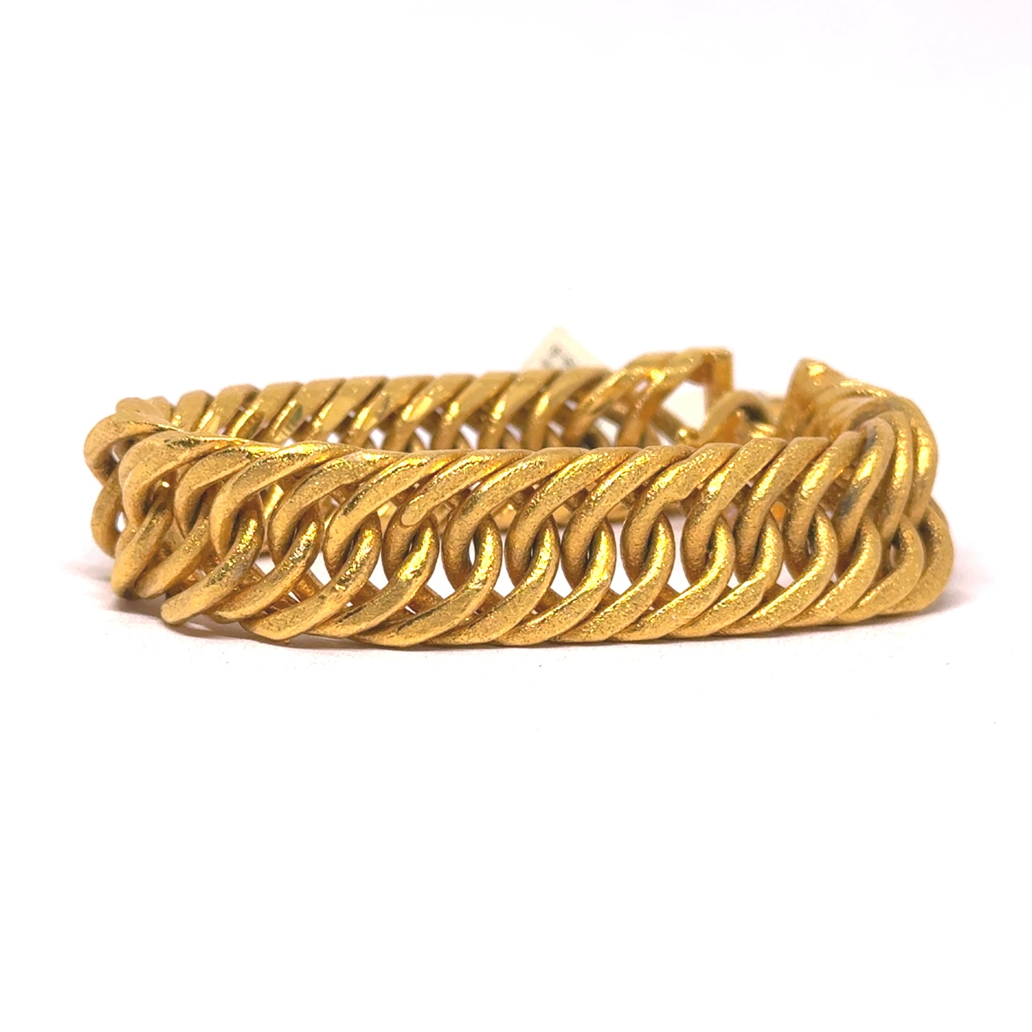 Yellow Gold Plated Rope Bracelet – Twisted Loop Chain in Bold Statement Design
