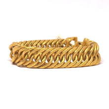 Yellow Gold Plated Rope Bracelet – Twisted Loop Chain in Bold Statement Design
