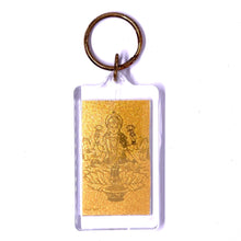 Goddess Lakshmi 24K Gold Foil Keychain Keyring Divine Blessing for Wealth & Fortune