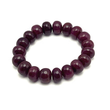 Natural Ruby Bracelet | Smooth 12–13mm Rondelle Beads 19 Pcs 300 Carats | Deep Crimson Red VVS Clarity | Elegant Gemstone Jewelry