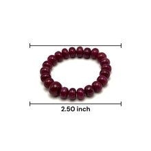 Natural Ruby Gemstone Bracelet | Smooth 10-13mm Rondelle Beads 22 Pcs 190 Carats | Crimson Red VVS Clarity | July Birthstone Jewelry