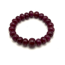 Natural Ruby Gemstone Bracelet | Smooth 10-13mm Rondelle Beads 22 Pcs 190 Carats | Crimson Red VVS Clarity | July Birthstone Jewelry
