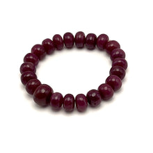 Natural Ruby Gemstone Bracelet | Smooth 10-13mm Rondelle Beads 22 Pcs 190 Carats | Crimson Red VVS Clarity | July Birthstone Jewelry