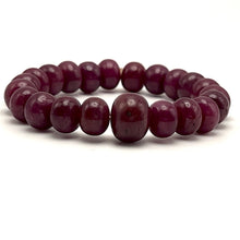Natural Ruby Gemstone Bracelet | Smooth 10-13mm Rondelle Beads 22 Pcs 190 Carats | Crimson Red VVS Clarity | July Birthstone Jewelry