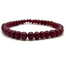 Natural Ruby Bracelet | Smooth 4-7mm Rondelle Beads 39 Pcs 64 Carats | Rich Burgundy Red VVS Clarity | Unisex Gemstone Jewelry